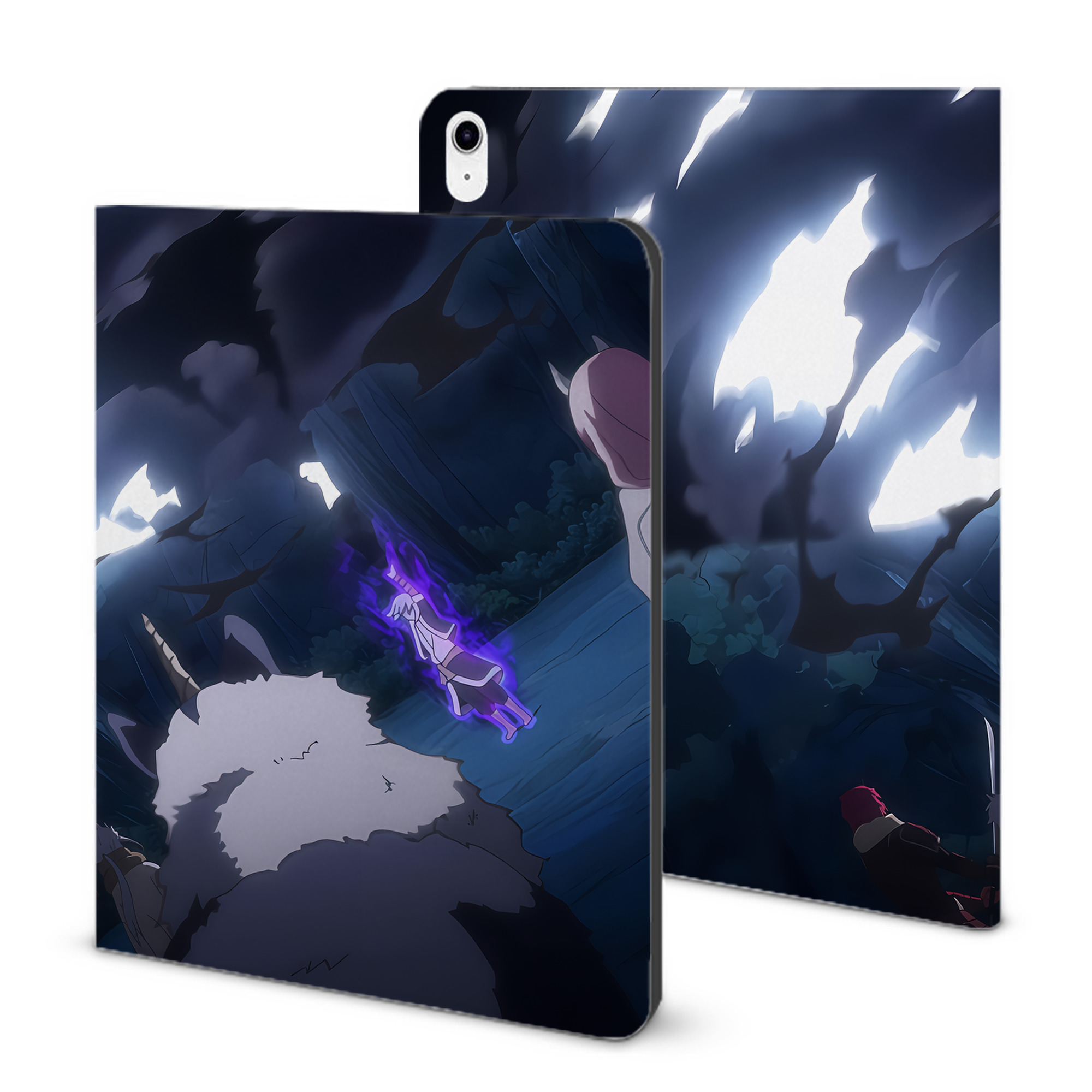 （画像用） 転スラ Regarding Reincarnated to Slime IPad ケース ブック型 PUレザー TPU 耐衝撃 軽量 薄型 ペン収納なし 全面保護 IPad 各モデル対応